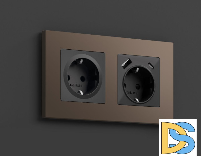 Лицевая панель для розетки с/з Ambrella Volt Alfa AP9060