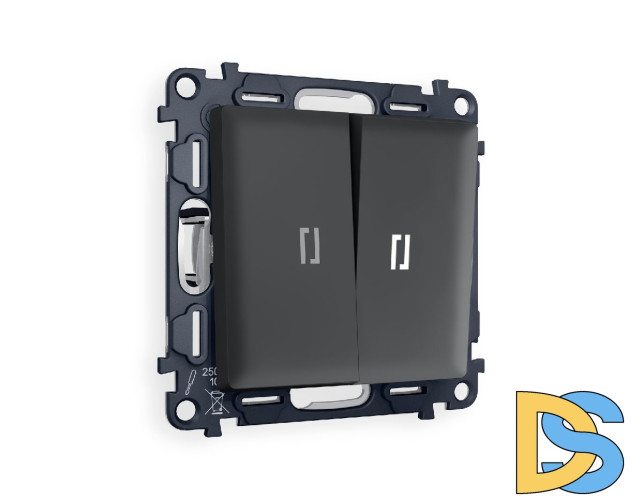 Комплект механизма 2-кл выключателя с подсветкой Ambrella Volt Alfa MA904015