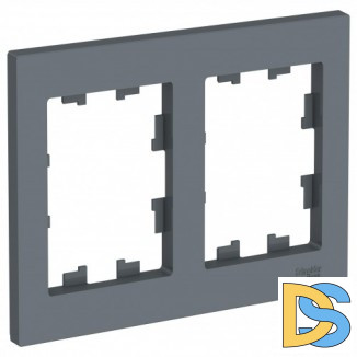 Рамка 2-ая (двойная), Грифель, серия Atlas Design, Schneider Electric