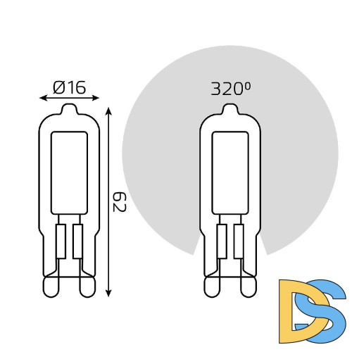 Лампа светодиодная Gauss G9 4.5W 4100K прозрачная 107809204