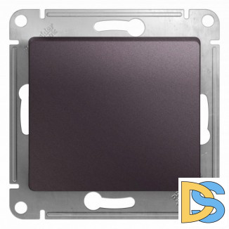 Выключатель 1-клавишный; кнопочный, Сиреневый туман, серия Glossa, Schneider Electric