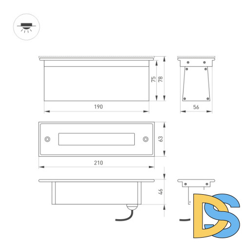 Ландшафтный светильник Arlight LTD-Line-Tilt-S210-8W Day4000 034827