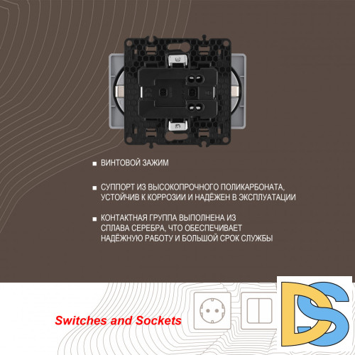 Розетка двойная с заземлением Arte Milano 217.40-2.silver