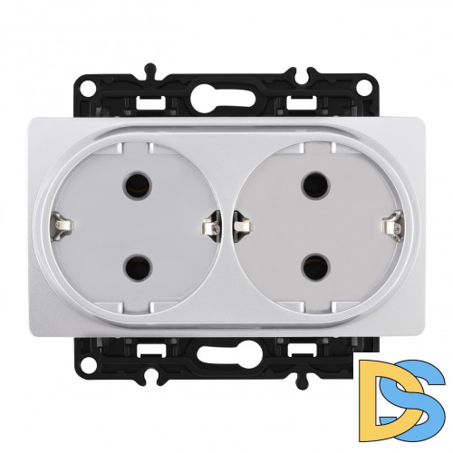 Розетка двойная с заземлением Arte Milano 217.40-2.silver