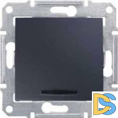 Выключатель 1-клавишный ,проходной с подсветкой (с двух мест), Графит, серия Sedna, Schneider Electric