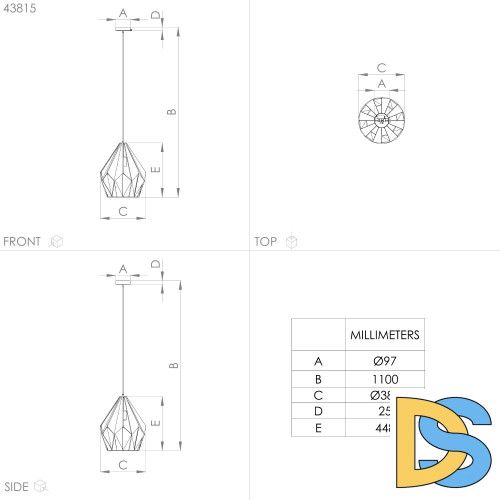 Подвесной светильник Eglo Carlton 43815