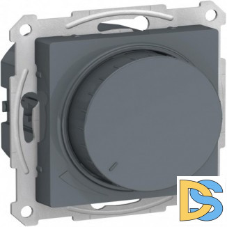 Диммер поворотно-нажимной , 400Вт LED универсальный , Грифель, серия Atlas Design, Schneider Electric