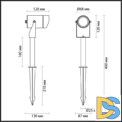 Грунтовый светильник Odeon Light Stima 6647/10GL