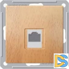 Розетка телефонная 1-ая 4 контакта, RJ-11, Бук (пластик), серия Wessen 59, Schneider Electric