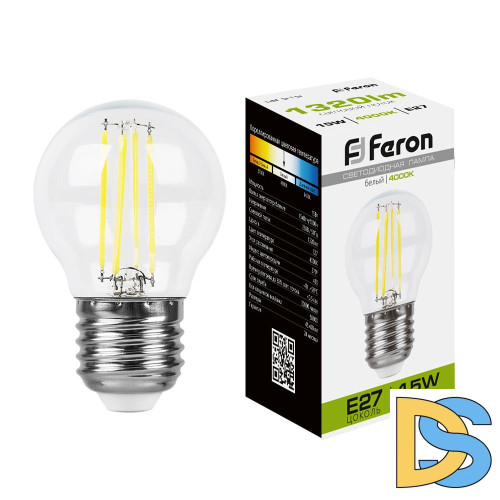 Лампа светодиодная Feron LB-515 Шарик E27 15W 4000K 38253