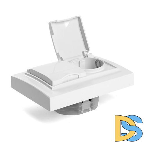 Розетка 2-местная с/з с крышкой Stekker Эрна PST16-9015-01 49139