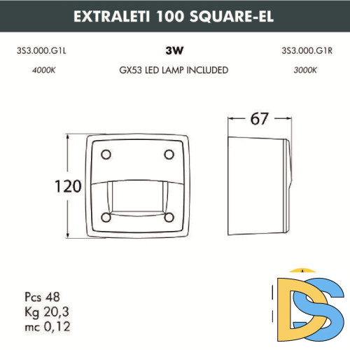 Светильник для ступеней Fumagalli 3S3.000.000.LYG1L
