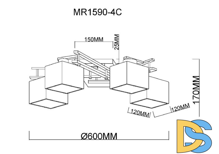 Потолочная люстра MyFar Bona MR1590-4C