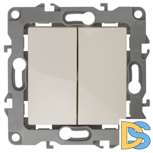 Выключатель двухклавишный ЭРА 12 10AX 250V 12-1104-02 Б0014646