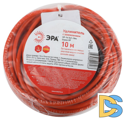 Удлинитель силовой Эра UPx-1e-3x1-10m Б0048677