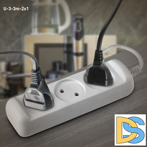 Удлинитель электрический Эра U-3-3m-2x1 Б0028355