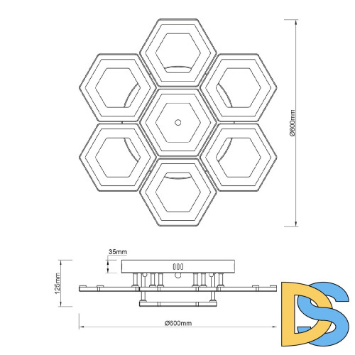 Потолочная люстра Escada Hexagon 10204/7LED