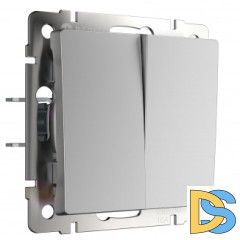 Выключатель двухклавишный (серебряный) W1120006