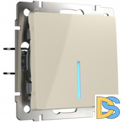 Выключатель одноклавишный проходной с подсветкой (слоновая кость) W1112103
