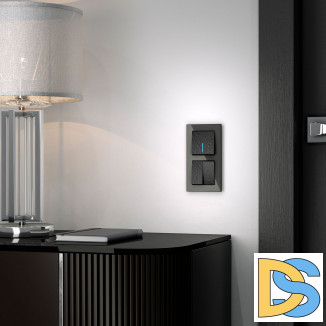 Выключатель одноклавишный с подсветкой (черный) W1210108