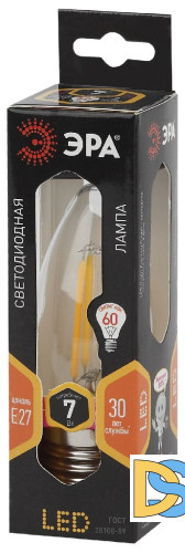 Лампа светодиодная Эра E27 7W 2700K F-LED B35-7W-827-E27 Б0027950