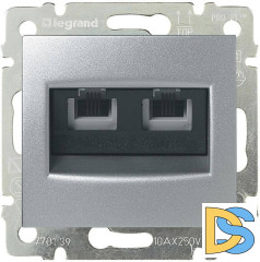 Розетка телефонная 2хRJ11 Legrand Valena алюминий 770139