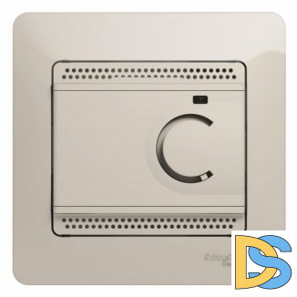 Терморегулятор для теплого пола(в сборе), Молочный, серия Glossa, Schneider Electric