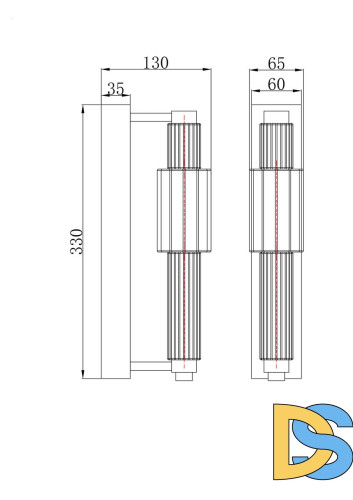 Настенный светильник Maytoni Verticale MOD308WL-L9GN3K