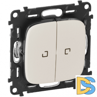 Переключатель Legrand Valena Allure 2-клавишный с подсветкой 752028+755229+67686 Перламутр