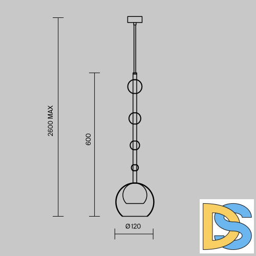 Подвесной светильник Maytoni Ros MOD227PL-01B1