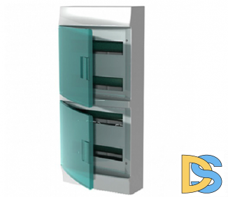 Бокс настенный АВВ Mistral41 72М (4х18) зелёная дверь с клеммным блоком