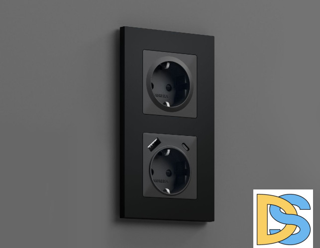 Лицевая панель для розетки с/з со шторками Ambrella Volt Alfa AP9070