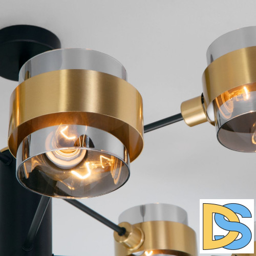 Люстра на штанге Eurosvet Arcada 70127/8 черный/дымчатый a060653