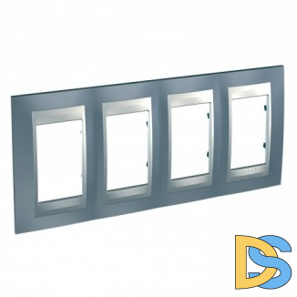Рамка 4-ая (четверная), Грэй/Алюминий (металл), серия UNICA TOP/CLASS, Schneider Electric