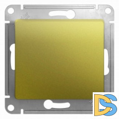 Выключатель 1-клавишный; кнопочный, Фисташковый, серия Glossa, Schneider Electric