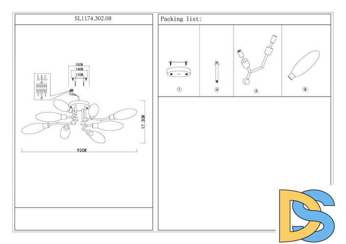 Потолочная люстра ST LUCE DESIMA SL1174.302.08