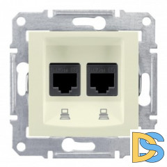 Розетка компьютерная 2-ая кат.5е, RJ-45 (интернет), Бежевый, серия Sedna, Schneider Electric