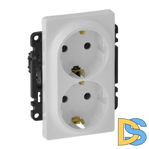 Розетка двойная Legrand Valena Life 16A 250V с/з безвинтовой зажим белая 753127