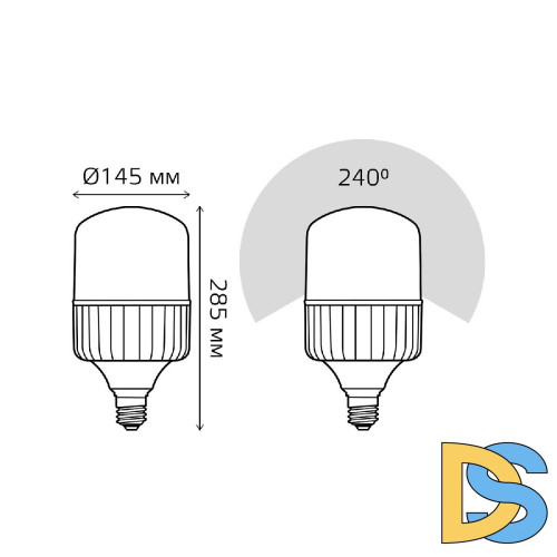 Лампа светодиодная Gauss E40 100W 4000K матовая 63420