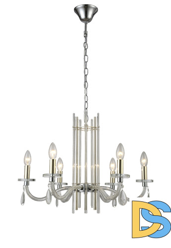 Подвесная люстра Crystal Lux AURELIO SP6 GOLD+CHROME/TRANSPARENT