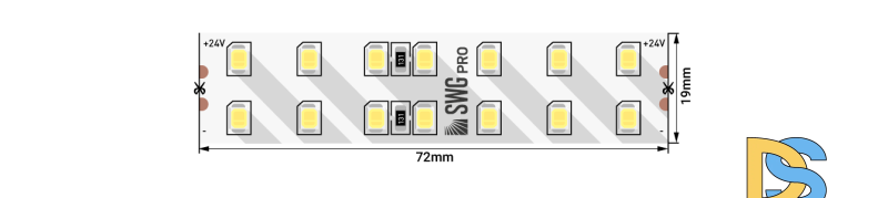 Светодиодная лента SWG SWG2P196-24-20-NW-20 014893