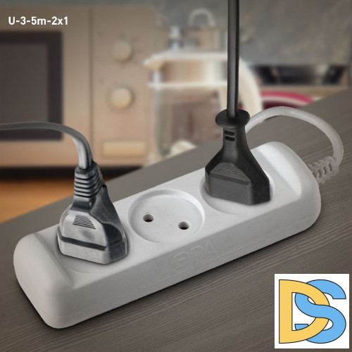 Удлинитель электрический Эра U-3-5m-2x1 Б0028356