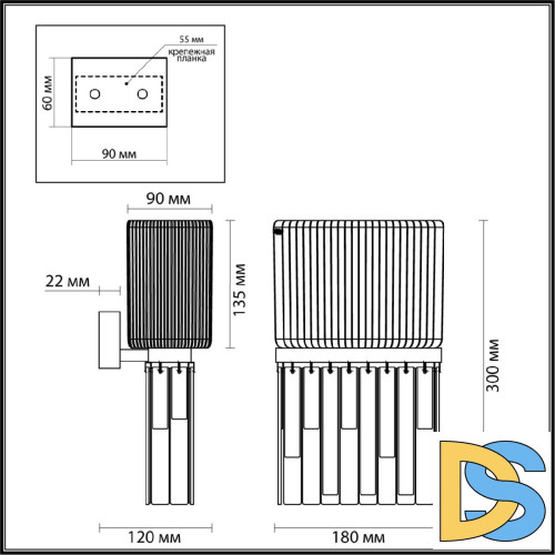 Настенный светильник Odeon Light Gatsby 4871/1W