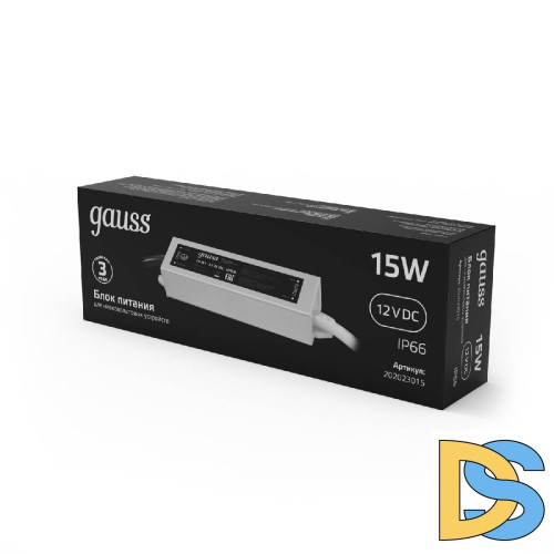 Блок питания Gauss 12V 15W IP66 2A 202023015