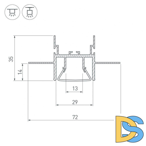 Профиль Arlight FOLED-CEIL-CENTER-2000 023863