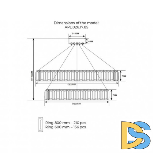 Подвесная светодиодная люстра Aployt Nicoletta APL.026.13.85
