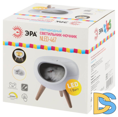 Светильник-ночник ЭРА Котик белый NLED-467-1W-W Б0052814