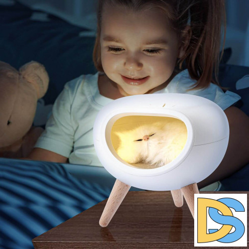 Светильник-ночник ЭРА Котик белый NLED-467-1W-W Б0052814