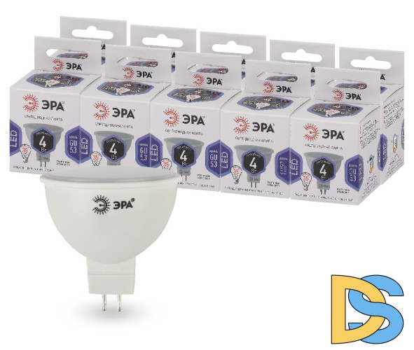 Лампа светодиодная Эра GU5.3 4W 6000K LED MR16-4W-860-GU5.3 Б0049068