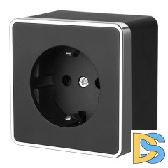 Розетка с заземлением и шторками Werkel Gallant (черный W5071135